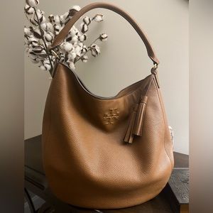 Tory Burch Brown Leather Hobo  Bag